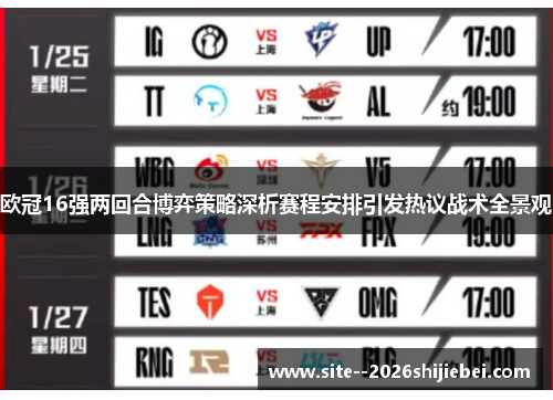 欧冠16强两回合博弈策略深析赛程安排引发热议战术全景观